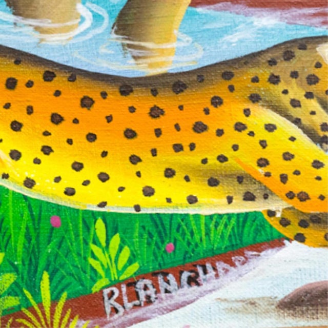 Late 20th Century Jungle Animals, Oil on Canvas Painting Signed by Blanchard For Sale In Miami - Image 6 of 6