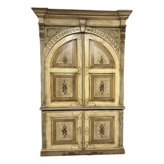 Vintage Late 20th Century X Large Traditional Painted Armoire , Wardrobe or Media Cabinet For Sale