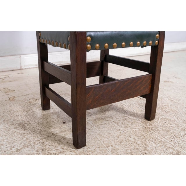 Wood Antique Stickley Attributed Mission Oak Style Side Chair For Sale - Image 7 of 14