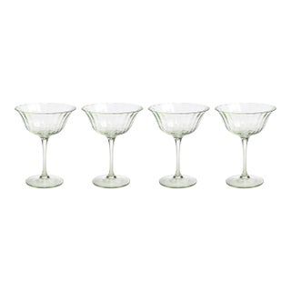 Apéritif 4-Piece Set Summer Cocktail Coupe Glasses, Chartreuse For Sale