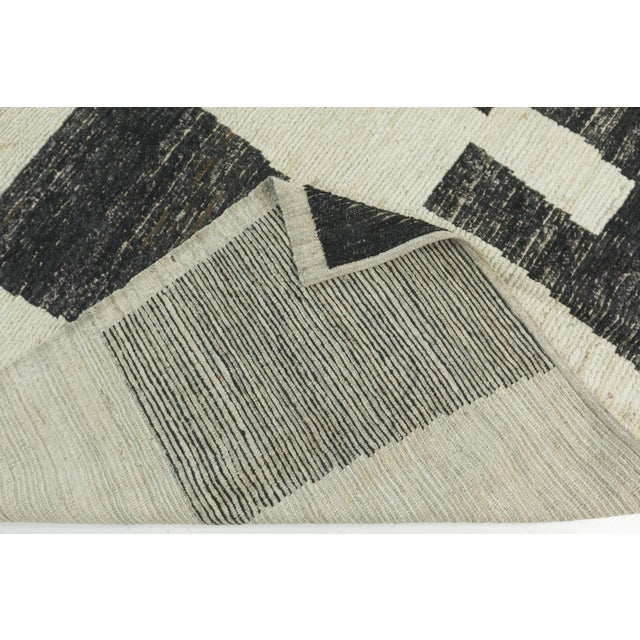 Black Modern Afghan Hand-Knotted Wool Rug by Doris Leslie Blau For Sale - Image 8 of 8