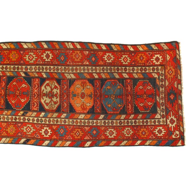 Traditional Late 19th Century Antique Russian Kazak Lambswool Rug - 3′3″ × 6′8″ For Sale - Image 3 of 5