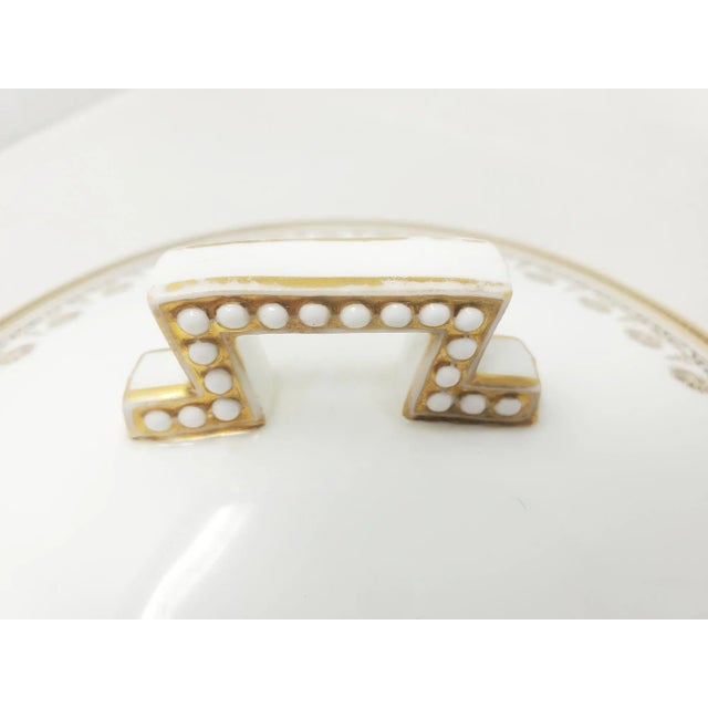 English Antique Royal Cauldon Staffordshire England H1640 Round Covered Vegetable Bowl with Lid For Sale - Image 3 of 10