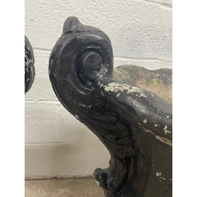 Sculpture Materials Pair of Large 31" Mid-Century Cast Stone Campana Garden Urns - Asheville Estate Rescue For Sale - Image 7 of 12