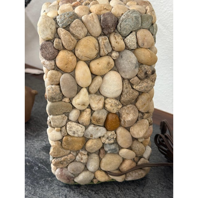 Stone 1990s Lovely River Rock Lamps - a Pair For Sale - Image 7 of 18