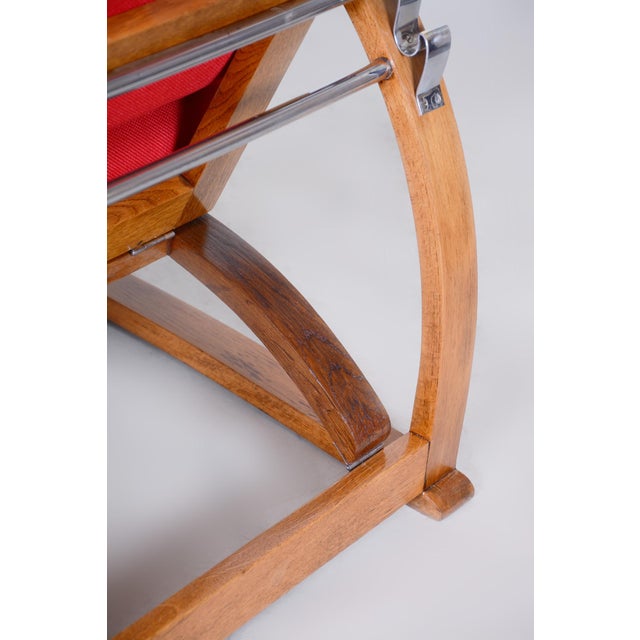 Czech Art Deco Oak Lounge Chairs attributed to J. Halabala for Up Závody, 1930s, Set of 2 For Sale - Image 9 of 13