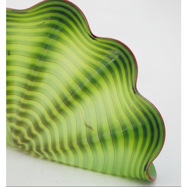 Early 20th Century Dale Chihuly 2pc Parrot Green Persian Series Hand Blown Art Glass Sculpture For Sale - Image 5 of 18