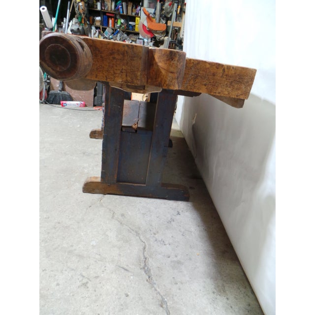Wood Carpenter Work Bench Swedish 100% Original Finish For Sale - Image 7 of 12