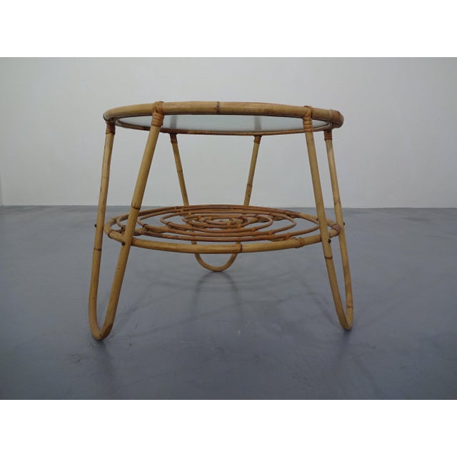 Wood Italian Bamboo and Glass Coffee Table, 1950s For Sale - Image 7 of 16
