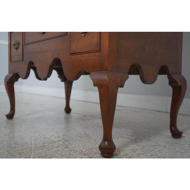 Brown Stickley Queen Anne Cherry Flat Top Highboy For Sale - Image 8 of 18