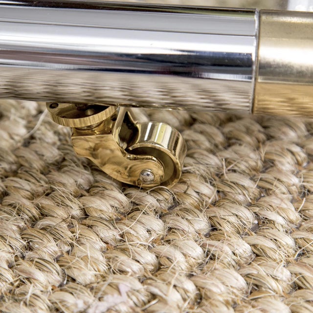 Metal Vintage Chrome and Brass End Table in the Style of Karl Springer For Sale - Image 7 of 8