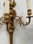 French Antique Large 3 Light French Gold Gilt Bronze Pair Wall Sconces Figural Heads With Horn For Sale - Image 3 of 12
