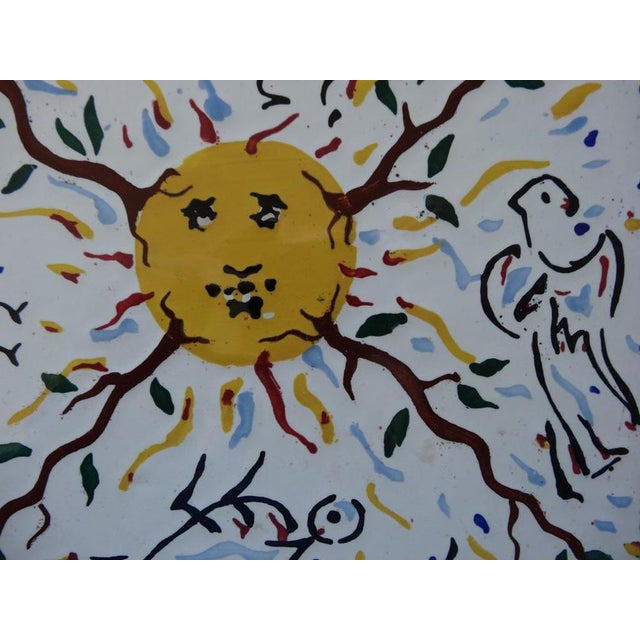 Salvador DALI (1904-1989) (after) Bright sun Glazed ceramic, signed One of the 6 ceramics designed by the master Signed in...
