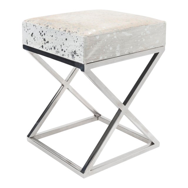 Pasargad Home Safari Steel & Cowhide Bench For Sale