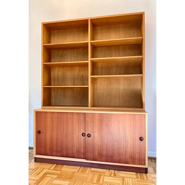 Teak and Oak 2-Part Cabinet by Borge Mogensen for Karl Andersson & Soner, Denmark, 1960s For Sale - Image 10 of 18
