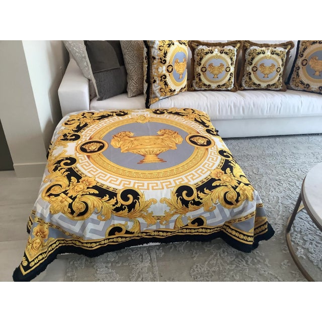 Versace Versace Style XL Custom Made Lion & Urn Velvet Pillows- a Pair For Sale - Image 4 of 13