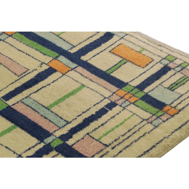 Vintage Zeki Müren Rug in Green With Colorful Geometric Pattern - Rug & Kilim For Sale In New York - Image 6 of 8