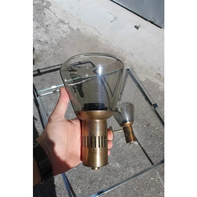 Italian Brass and Glass Applique, 1950s, Set of 2 For Sale - Image 6 of 7