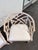 Mid 20th Century Henry Link Dining Set. Fully Refurbished, New Upholstered Seats. Chippendale, White Washed Chairs and Table With Glass. Classic Coastal Design For Sale - Image 5 of 12