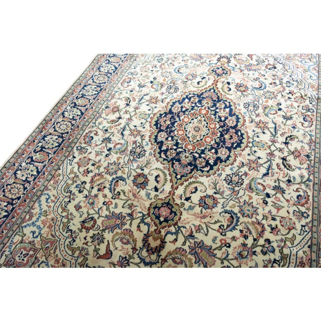 Hand-Knotted Sarough Oriental Rug in Cork Wool For Sale - Image 5 of 13