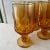 Set of 5 gold goblets by Tiffin Franciscan in the Cabaret pattern. Great 70s brutalist style in a thick glass goblet.