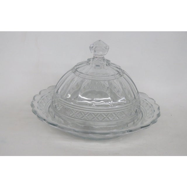 Indiana Glass Round Covered Butter Star Band Dish Domed Lid Serving Bowl 4506b For Sale - Image 14 of 14