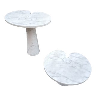 White Marble Eros Coffee Table by Angelo Mangiarotti for Skipper, 1980s, Set of 2 For Sale