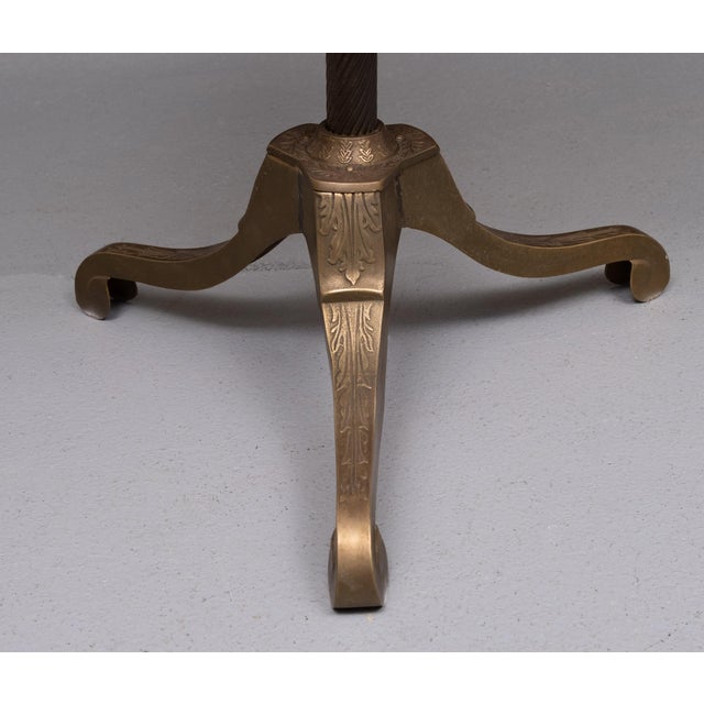 Marble Chest Board on Brass Stand, 1970s For Sale - Image 4 of 9