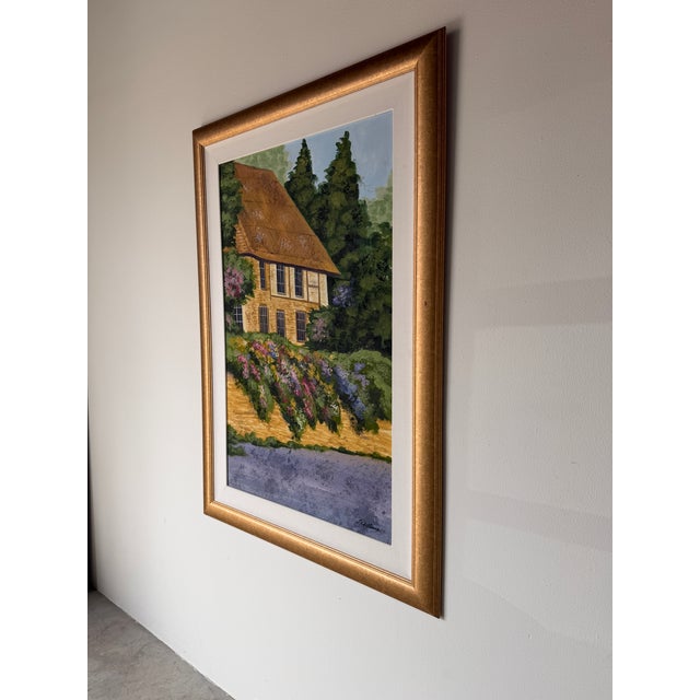 1980s 1980s Fred Dettmann (1945–2022) German-American Impressionist Cottage Landscape Oil on Masonite Painting For Sale - Image 5 of 12
