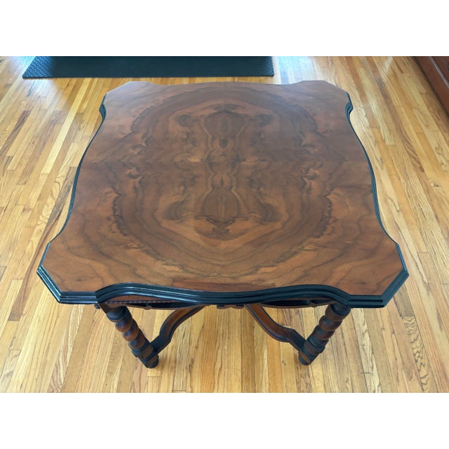 Vintage Barley Twist Burl Wood Side Table For Sale - Image 4 of 9