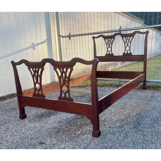 Vintage Chippendale Style Twin Size Bed For Sale - Image 4 of 12
