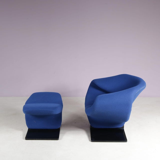 Stone Set of Dutch Ribbon Chair with Ottoman by Pierre Paulin for Artifort, 1970 For Sale - Image 7 of 15