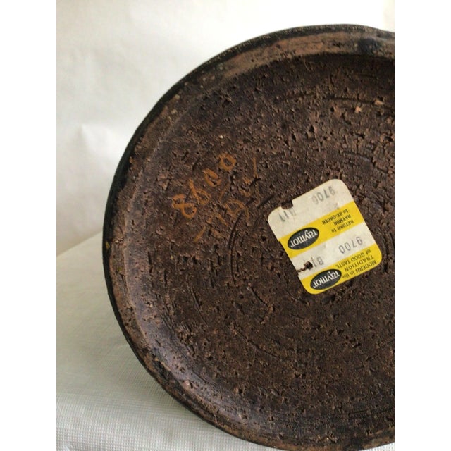 1960s Italian Painted Bicolor Pitcher/Jug In the style of Aldo Londi for Bitossi vase in bright blue and striking yellow...