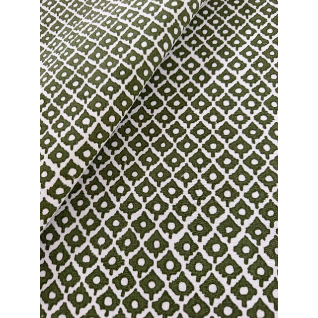 2020s Anna French / Thibaut Af9629 Petit Arbre Green on White Fabric 2 Yards For Sale - Image 5 of 6