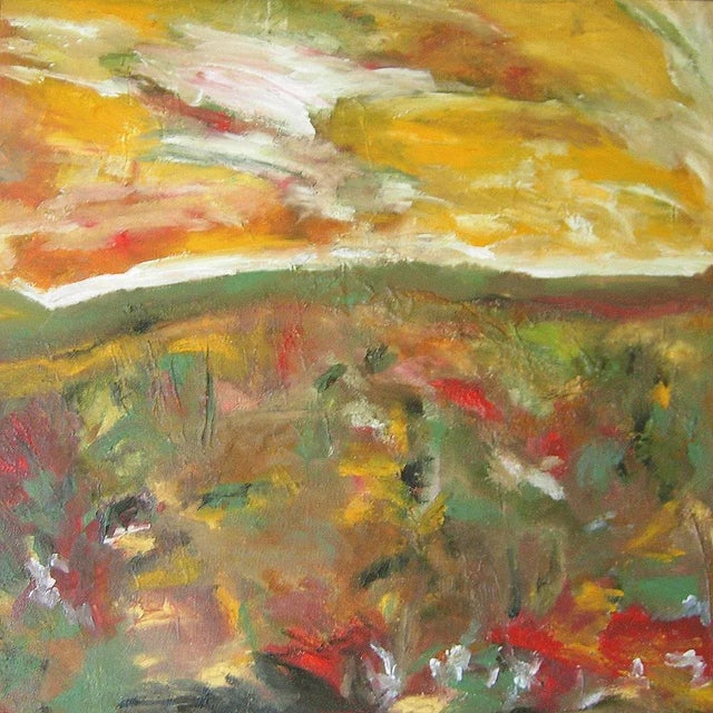 Poetic Art Statement: Joyful Grace of MeadowScape. 30" x 30" Eco-Friendly Textured Oil Painting. MeadowScape by Morata is...