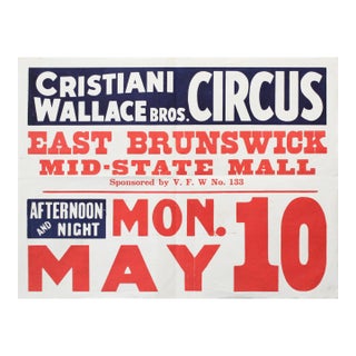 1960s American Circus Poster, Christian Wallace Bros. Circus For Sale