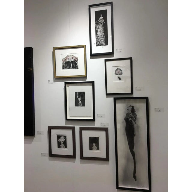 Contemporary Rosie Emerson, Falcon, Hand-Embellished Screen Print of Glamor Female Figure, 2018 For Sale - Image 3 of 4