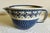 Beautiful, large, polish stoneware pottery batter bowl with handle and pouring spout. Blue, green and white decorated....