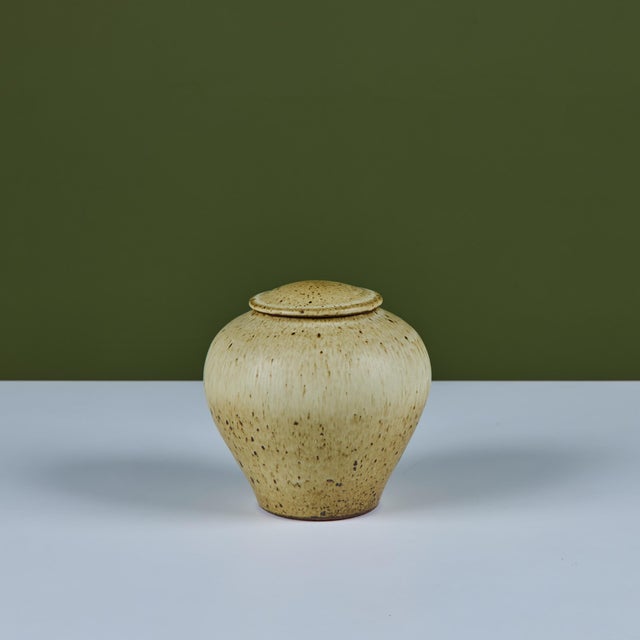 Mid 20th Century Studio Ceramic Lidded Jar For Sale - Image 5 of 13