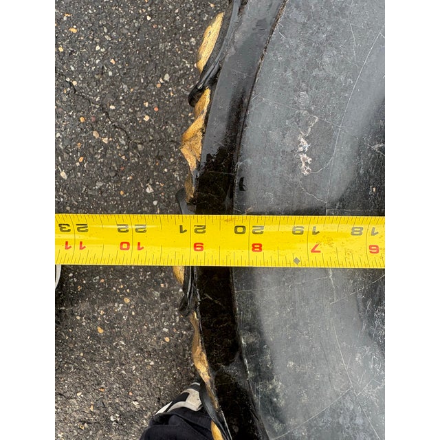 1980s Empire Style Neoclassical Black & Gold Marble Urn Pair For Sale - Image 9 of 11