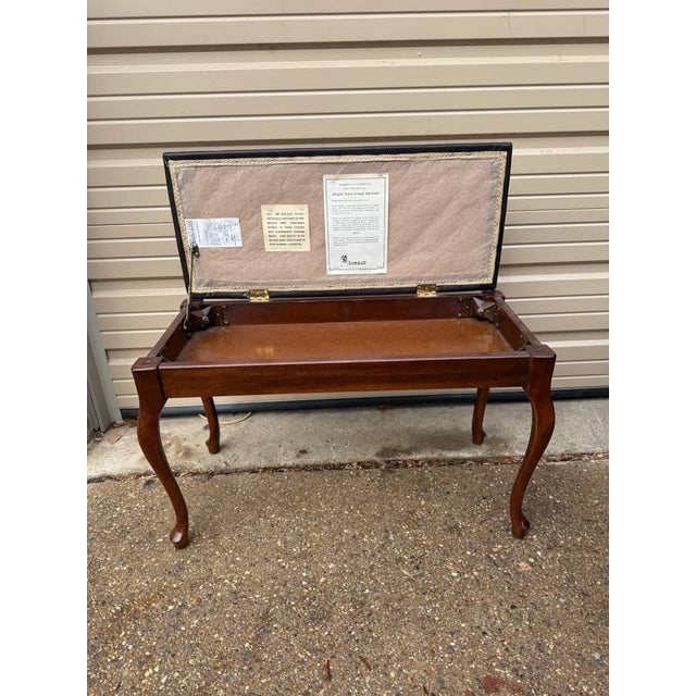 Vintage Queen Anne Style Piano Footstool or Ottoman.by Kimball CO with Cushion Solid wood frame, legs storage compartment...