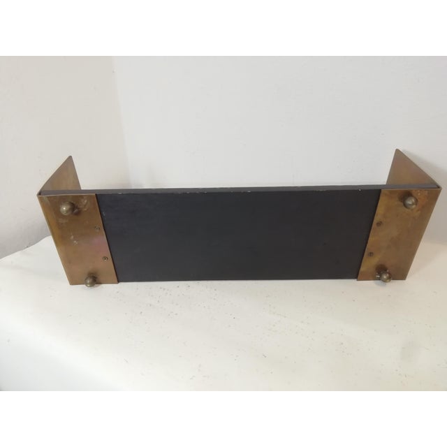 Wood Table-Top Bookcase in Wood and Brass, Italy, 1950s For Sale - Image 7 of 8