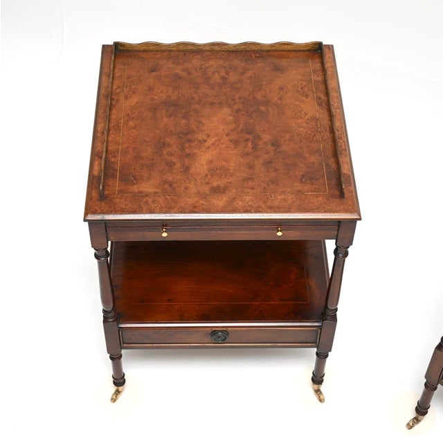 1950s Vintage Georgian Burr Elm Side Tables, 1950, Set of 2 For Sale - Image 5 of 11