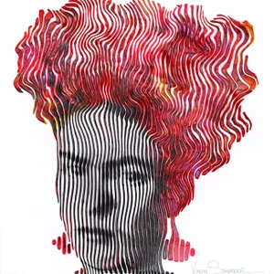 "Frida Kahlo a Strong Sweetness and Unique Talent" Original Artwork by Virginie Schroeder