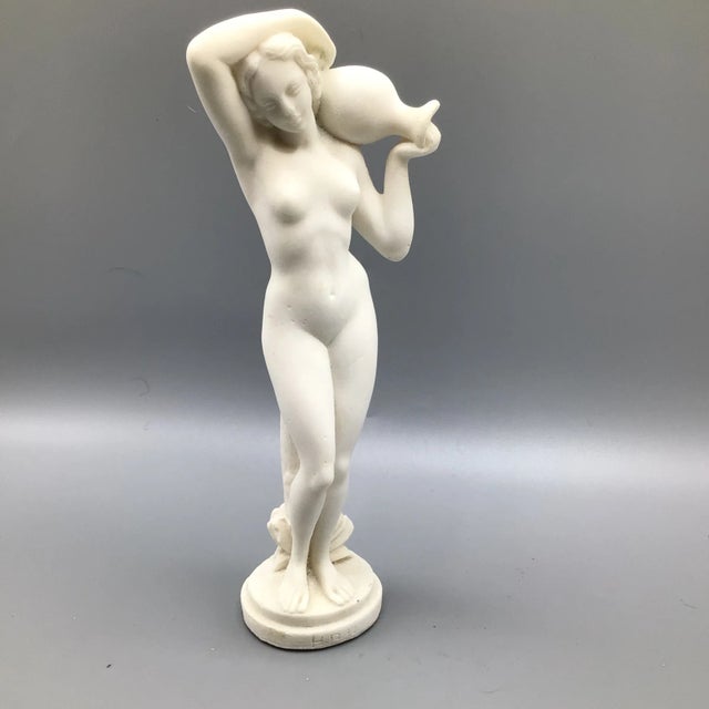 Stone Vintage Figure of a Greek Nude Female Carrying Hydria Water Jar For Sale - Image 7 of 13