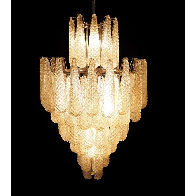 Murano Late 20th Century Huge Italian Murano Glass Chandelier – 85 Amber Drops, 7-Tier, Style For Sale - Image 4 of 10