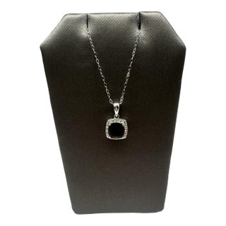 Sapphire & Diamond Necklace in 14kt White Gold – 1.50ctw, 18in, New For Sale