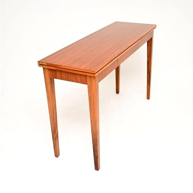 Mid-Century Modern Vintage Swedish Walnut Metamorphic Console Table from Nordiska Kompaniet, 1950s For Sale - Image 3 of 11