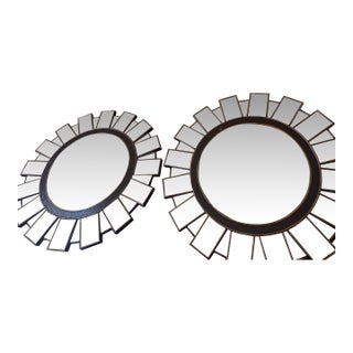 Pair of Large Sunburst Mirrors For Sale