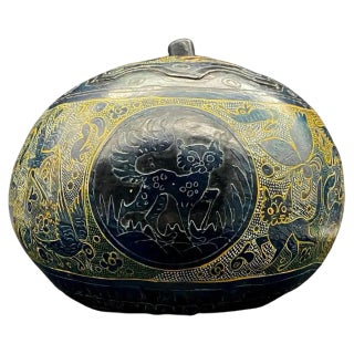 Lacquered Paper Mache Box, Kadjar, 1900s For Sale